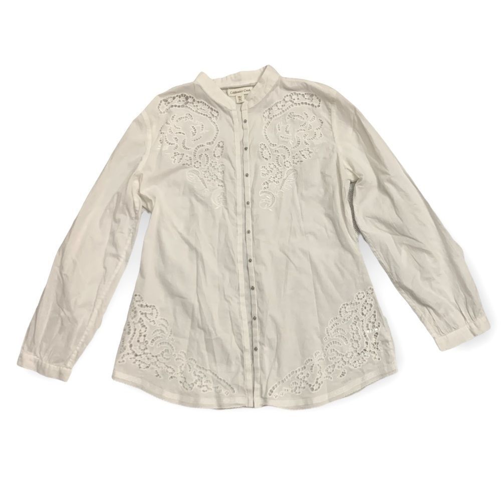 Coldwater Creek‎ Pure Cotton Dress Shirt Size M Petite